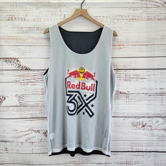 Red Bull 3X Mens Sz L Basketball Reversible Jersey Performance Athletic Tank Top - Picture 3 of 11